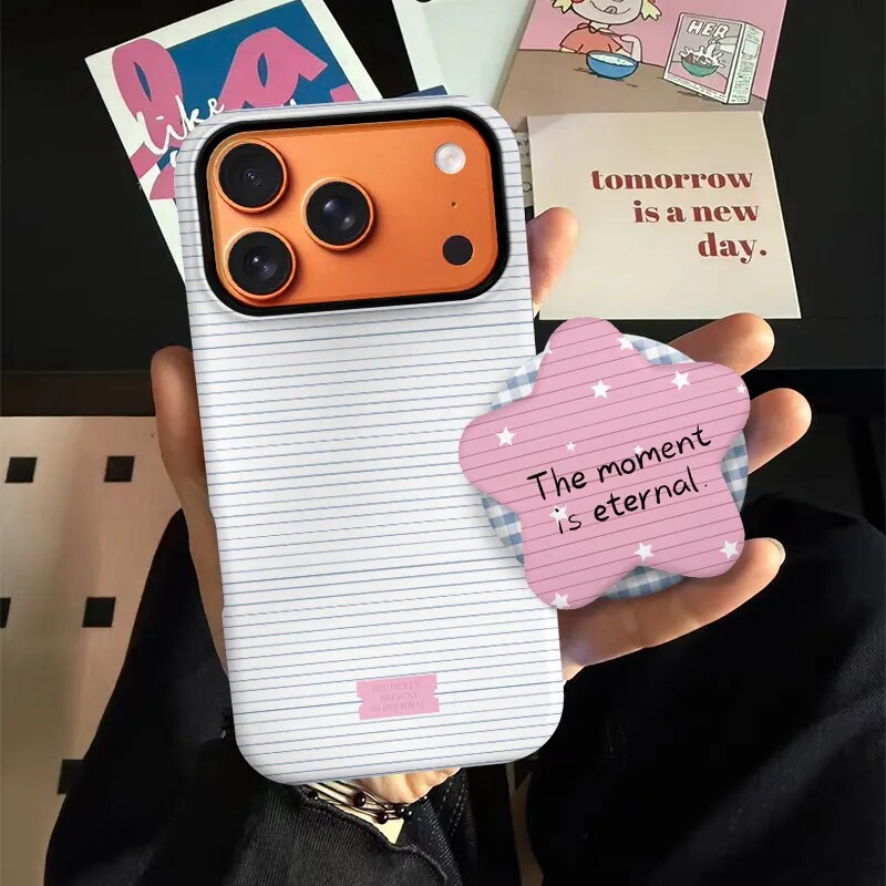 韩风条纹星星磁吸磨砂软适用iPhone17ProMax手机壳16苹果华为mate80pura90+红米oppofindx