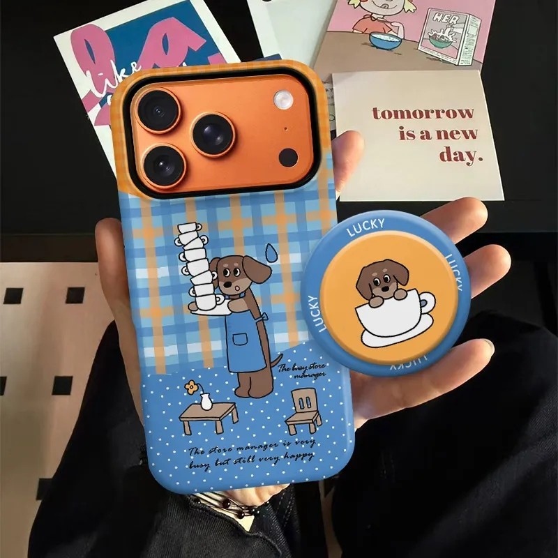 新款咖啡店小狗磁吸磨砂适用iPhone17ProMax手机壳16苹果air华为mate70pura80+保护套15支架oppo软胶小米vivo,3C数码配件,手机保护套/壳,淘宝优惠券,粉丝福利购,淘宝优惠卷