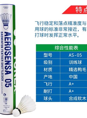 [实体专卖店发]YONEX尤尼克斯AS05羽毛球1速2速羽毛球yy飞行稳定