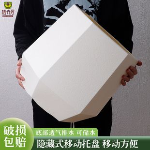 饰摆件 轻奢简约百搭绿植通用大花盆北欧奶油风树脂花盆民宿客厅装
