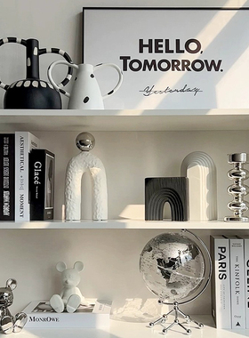 浴舍现代客厅酒柜抽象条纹艺术装饰摆件高档个性小众样板间摆设