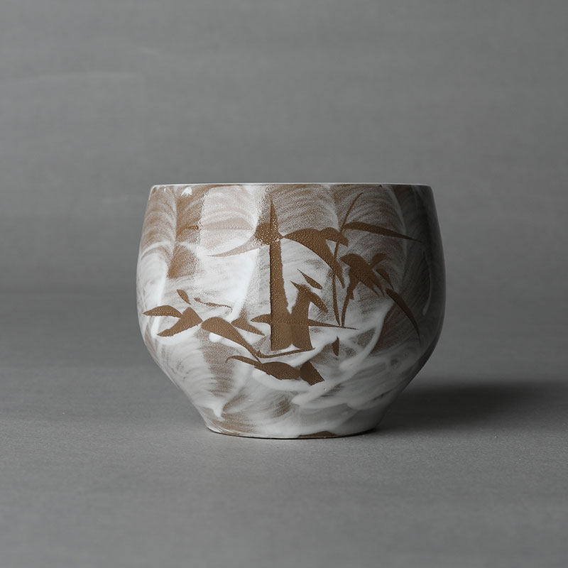 日本製 中古杯有田烧绘竹伊万里烧茶碗茶杯 主人杯日式侘寂杯子