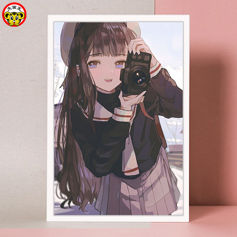 diy数字油画魔卡少女樱百变小樱知世李莓铃雪兔桃矢同人周边手绘