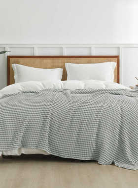 GIVERNY HOME 四季休闲毯竹棉轻盈柔软华夫格休闲多用途毯子