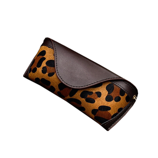 新款男女士防压眼镜包豹纹马毛便携式眼镜收纳袋近视眼镜盒墨镜