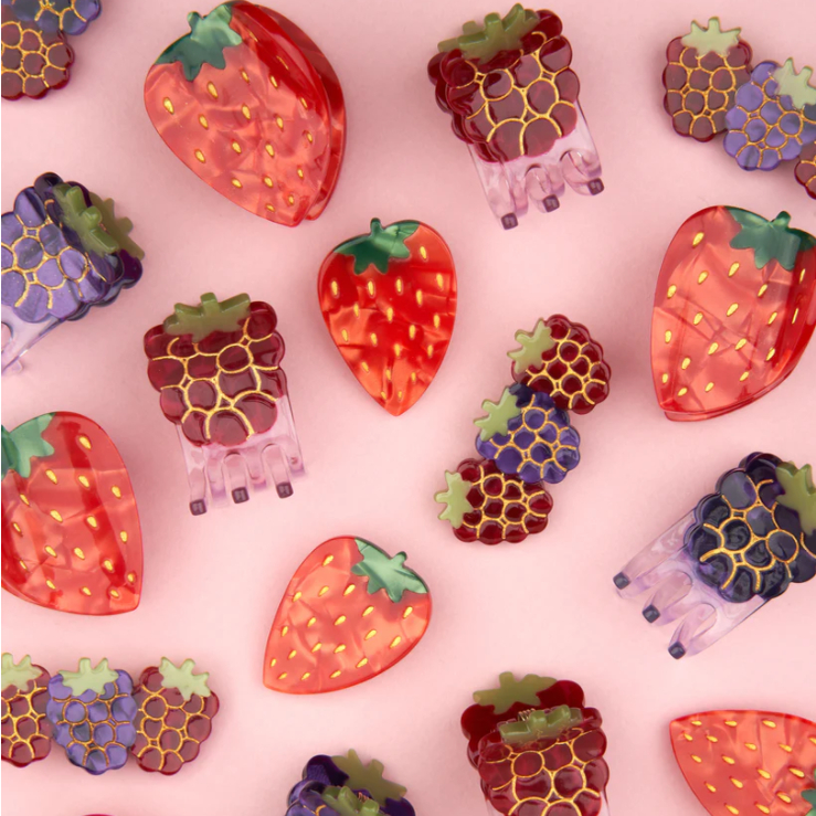 进口现货法国coucou suzette水果抓夹边夹草莓覆盆子丸子头刘海