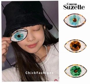 进口法国coucou suzette醋酸发夹大眼睛抓夹jennie同款三色