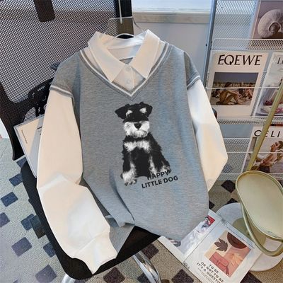 美式复工Polo领情侣卫衣2026春秋季新款学院风宽松慵懒假两件上衣