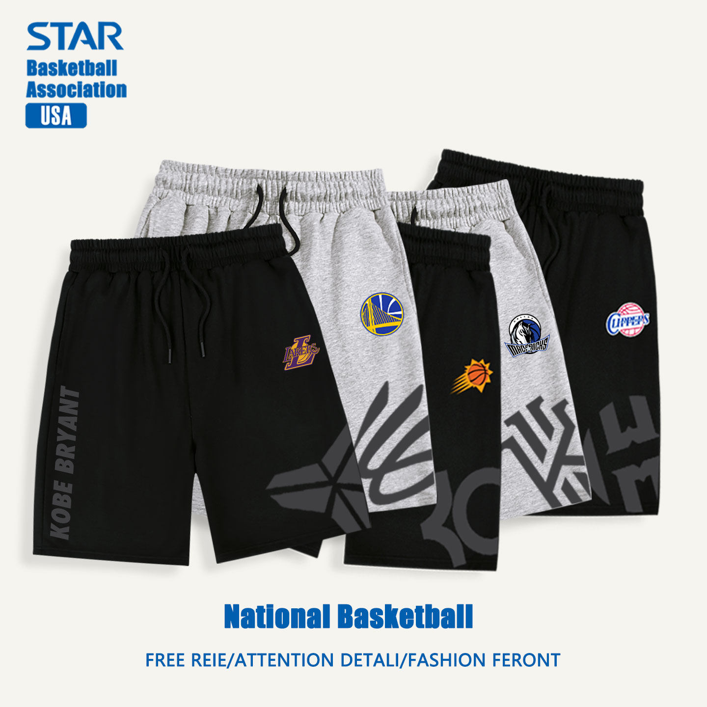 休闲裤运动跑步夏季美式篮球科比哈登杜兰特训练裤五分裤男短裤