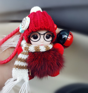 少女心卡通公仔娃娃网红挂件创意可爱毛绒汽车钥匙扣教师节礼物