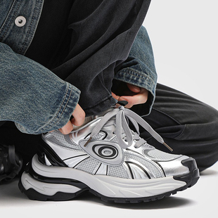 2025新款老爹鞋联名涡轮鞋增高国潮休闲男女厚底跑步鞋银角大王潮