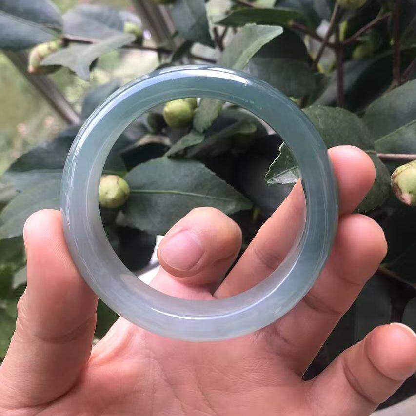 缅甸天然翡翠a货种老起胶双彩糯冰种时尚温雅大方百搭女款手镯