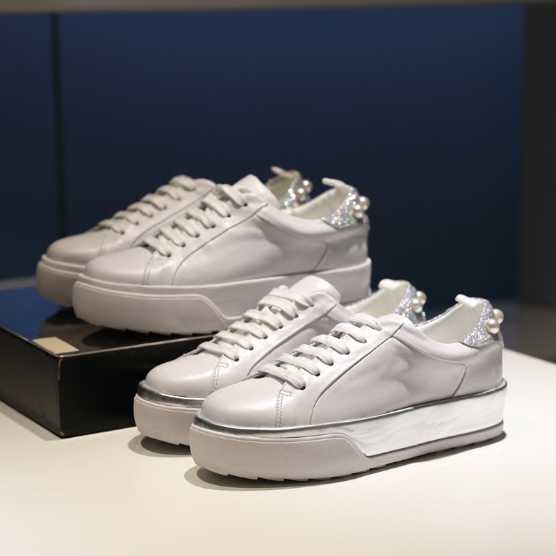 ASHOUGG正品厚底鞋AF1明星同款休閑板鞋增高松糕小白鞋女ASHОUGG