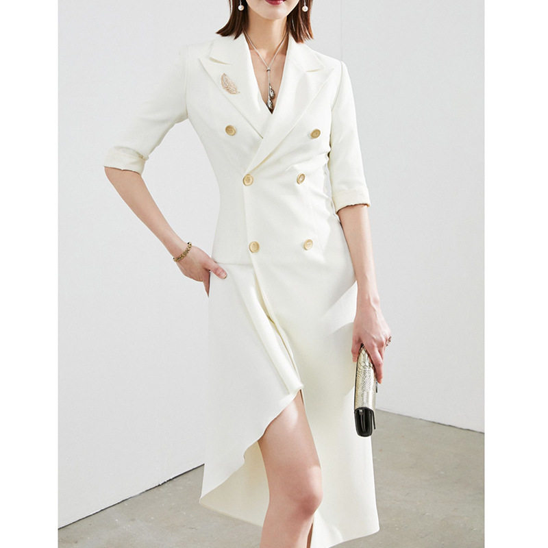 白色西装名媛气质修身收腰复古时尚港风休闲高级感小众设计外套女