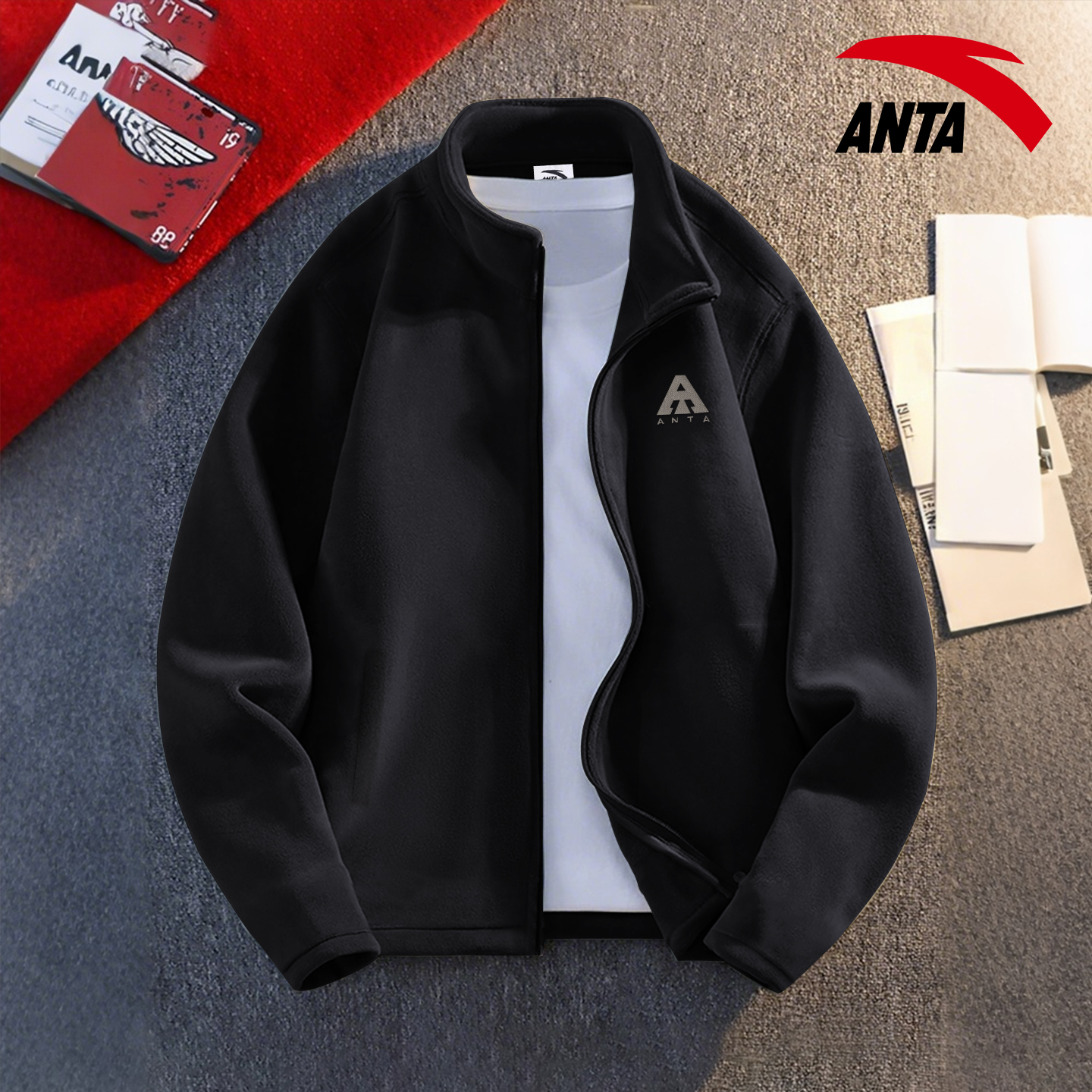 安踏外套火壳3.0抓绒衣男防风