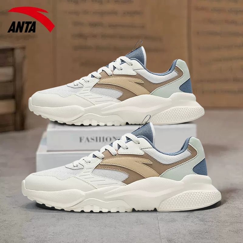 安踏休闲鞋男网面透气休闲百搭