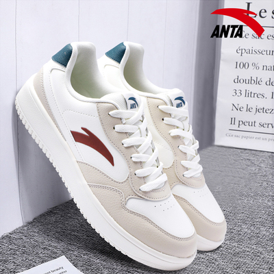 安踏轻程板鞋男鞋厚底小白鞋