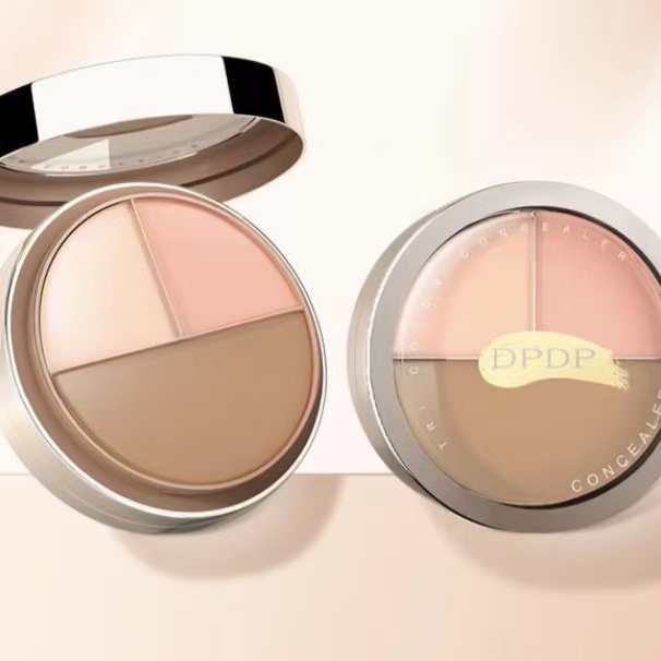 DPDP清影三色遮瑕膏7g 遮瑕盘修容粉底液多用高光盘便携遮盖斑点