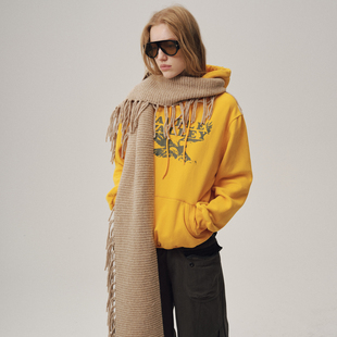 SKYLAN  美式怀旧洗水印花小版连帽卫衣