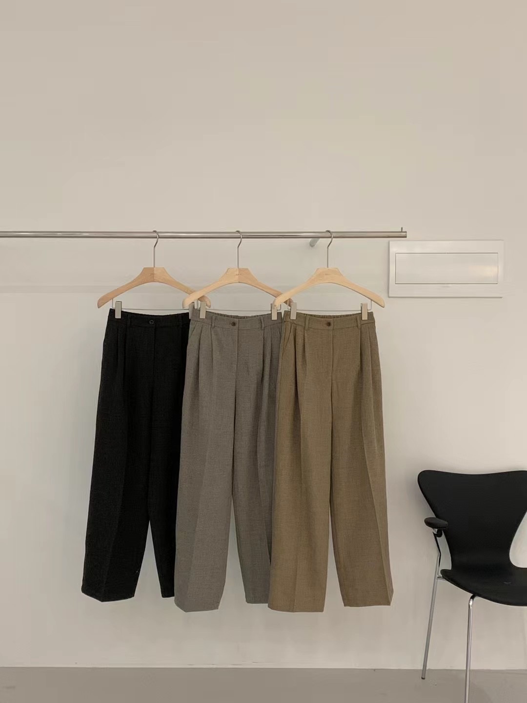 加厚磨毛西装裤女显瘦直筒裤