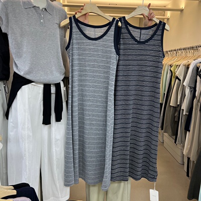 WEARELAB11709简约条纹背心连衣裙