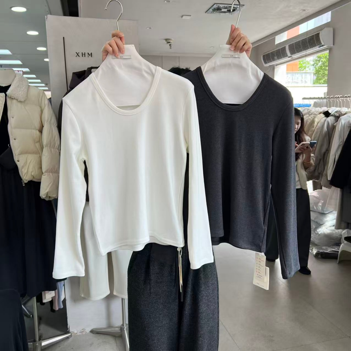 XHM11169V领加绒打底衫内搭上衣女