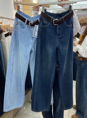 恒木子3832十三行2025冬季新款复合绒牛仔裤长裤女