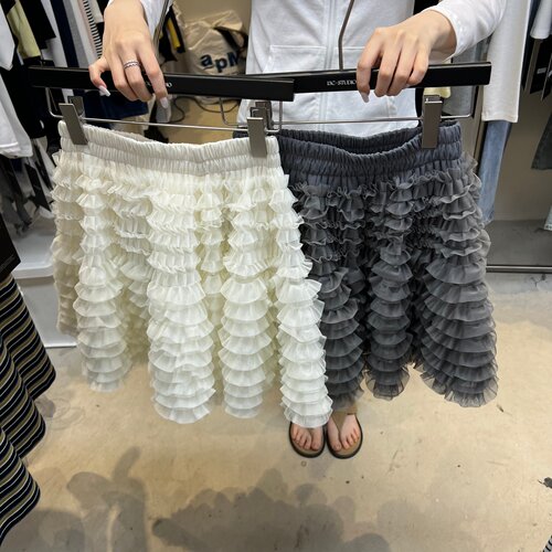 13C58239韩国网纱设计感蓬蓬裙半身裙女