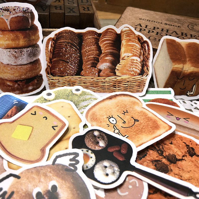 可爱面包甜点表情 开心早点手帐素材 美食手账贴纸 日记本相册DIY,文具电教/文化用品/商务用品,贴纸/立体贴纸,淘宝优惠券,粉丝福利购,淘宝优惠卷