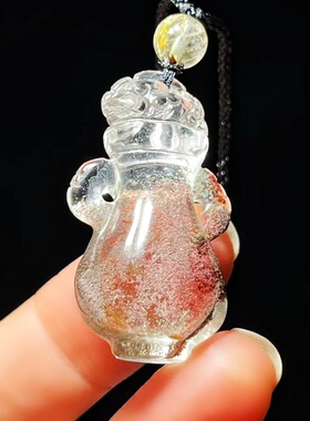 天然绿幽灵水晶宝瓶吊坠男女饰品
