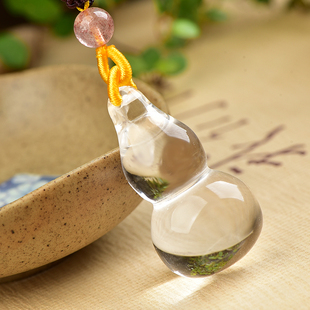 天然白水晶雕刻件吊坠男女水晶吊坠挂件项链时尚 情侣饰品