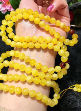 天然佛珠两用款蜜蜡手链附证书