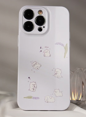 韩系可爱紫色菲林手机壳日系亮面磨砂适用苹果13promaxiphone14华为nova8小米13pro全包P50半包软壳硬壳防摔