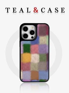 【TEAL】磨砂磁吸晶瓷手机壳高级感彩色色彩质感梦幻复古格纹条纹适用于苹果12iphone16promax15plus13pro