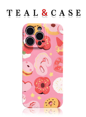 粉底蛋糕粉色原创图案手机壳适用苹果16promaxiphoneOPPORENO10PROFINDX5PRO荣耀MAGIC4PROVIVOX200IQOONEO6