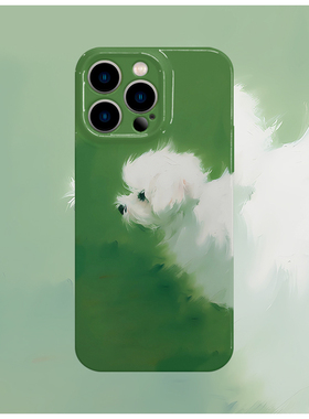 深绿色小狗菲林手机软壳亮面适用苹果16promaxiphoneOPPORENO10PROFINDX5PRO荣耀MAGIC4PROVIVOX200IQOONEO6