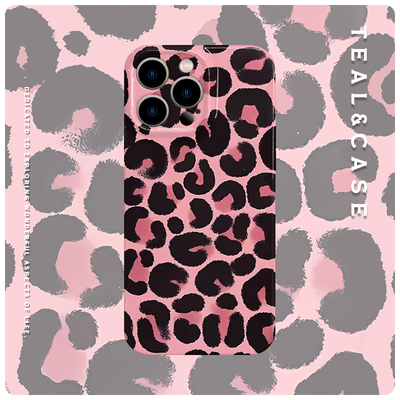 菲林软壳亮面全包菲林豹纹粉色