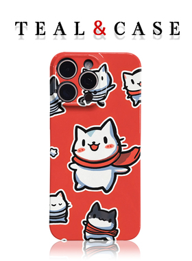 红底超人猫原创图案手机壳适用苹果16promaxiphoneOPPORENO10PROFINDX5PRO荣耀MAGIC4PROVIVOX200IQOONEO6