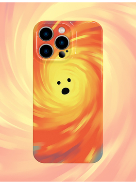 原创图案漩涡中橙色手机壳适用苹果16promaxiphoneOPPORENO10PROFINDX5PRO荣耀MAGIC4PROVIVOX200IQOONEO6