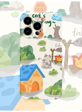 原创野餐喵菲林软壳手机软壳适用苹果16promaxiphoneOPPORENO10PROFINDX5PRO荣耀MAGIC4PROVIVOX200IQOONEO6