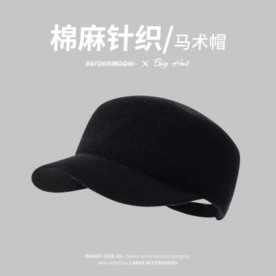 马术帽夏女平顶鸭舌帽宽帽檐帽子