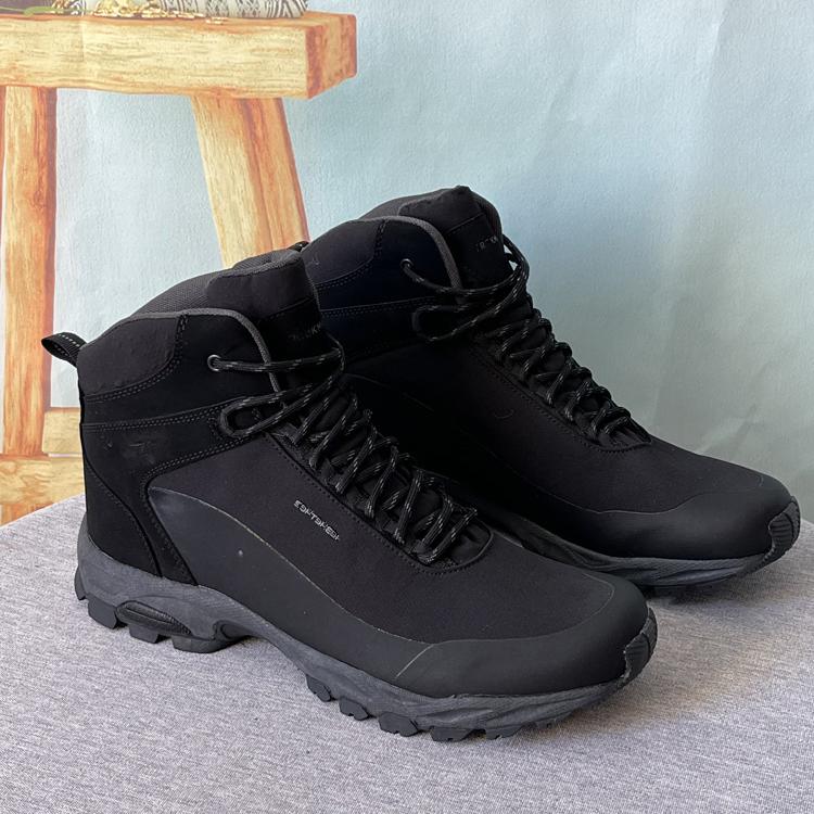 男子户外44码登山鞋中帮系带黑色
