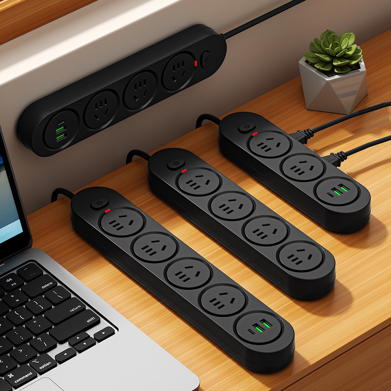 带侧边插孔创意黑色插座纯铜多用多功能多插位带开关接线板防过载,电子/电工,接线板,淘宝优惠券,粉丝福利购,淘宝优惠卷