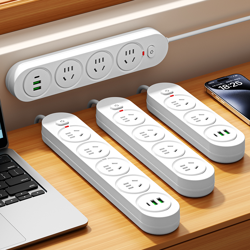 公正牛防过载白色插座高颜值