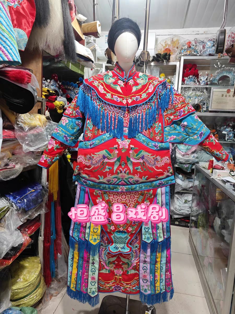 戏剧服装，正龙戏装新绉女靠，五彩女靠，穆桂英服装图片