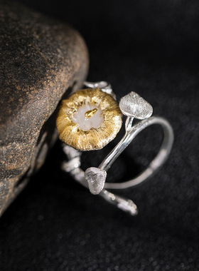 牵牛花戒指925银饰新中式女