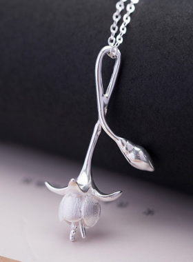 s925项链灯笼花系列新中式女