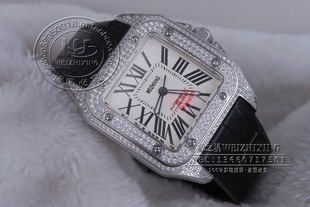 包邮 威之星 山度士腕表方型奢华镶钻自动机械表皮带男手表CR-40