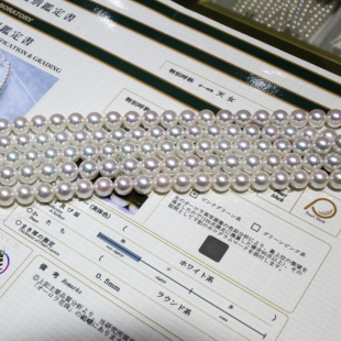 海水珍珠akoya天女项链正圆基本无暇极强镜面光泽日本真科研大证