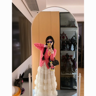 春夏季清新日系高端网纱半身裙压褶花边超仙仙层层蛋糕裙a字裙女